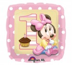 18" Minnie First Birthday Foil Balloon